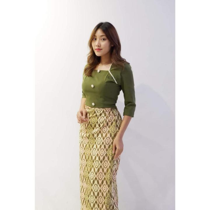 Beauty Trend brand Myanmar traditional dress , ready to wear, Indonesian silk, printed patterns