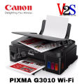 (Preorder) Canon Printer PIXMA Model G3010 AIO Wi-Fi 3 IN 1 Inkjet Tank Multifunction Printer Sold with 1 set of genuine ink refills. 