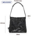 (Preorder)MOUSSON SMTING Korean Cloud Embroidery Cross-body Bag Space Cotton Cloth Bag အမျိုးသမီးလက်ကိုင်အိတ်. 