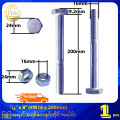 ⅝" [၆မူး] (#M16) 24ဂွ ဖြူပြာရောင်အရစ်ကျဲနပ်တိုင်အရှည်+ခေါင်း Zinc Plated Half Thread Hexagonal Head TNK Bolt & Nut. 