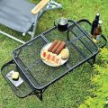 (Preorder)Size S Iron Grid Table With Wings HQZ-6040 Strong 90cm x 40cm x25cm / Folding 40x30x8CM | Burapha Camp. 