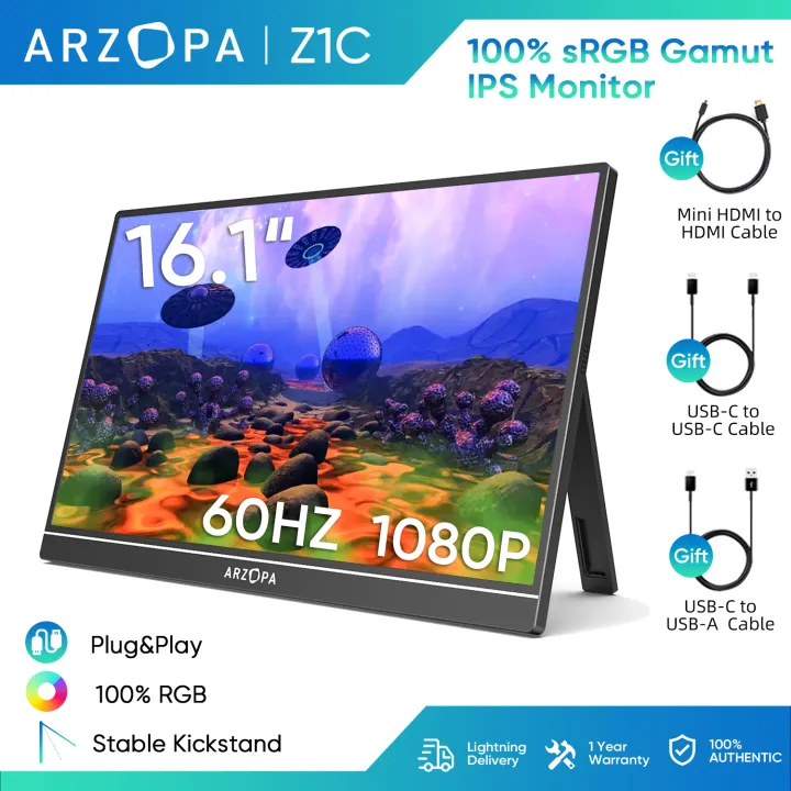 (Preorder)%20Arzopa%20Z1C%20-%2016.1"%20100%25%20sRGB%20Kickstand%20Portable%20Monitor,%201080P%20FHD%20with%20USB%20C%20HDMI%20Monitor%20Extension%20Screen%20for%20PC,%20Mac,%20Laptop,%20Switch,%20Xbox,%20PS%20-%20Image%202