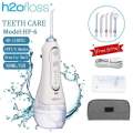 H2OFLOSS Water Flosser for Teeth IPX7 Waterproof Dental Oral Irrigator Tooth Cleaner with 5 Modes, 300ML Water Tank and 6 Jets Toothpick for Tooth Brace Gum Bridges Tartar Cleaning. 