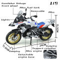 (Preorder) Cars Diecast Light Motorcycle Model Alloy BMW R1250 GS 1:9 Scale Lovers Collectible Birthday Children's Gift Metal Toys Boys  ကလေးကစားစရာအရုပ်ဆိုင်ကယ်. 