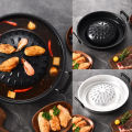 iBis_ 2 In1 Thai Restaurant Grill & Shabu Shab Non Stick 30cm Barbecue Pan Cookware Kitchen Cooking Tools Steamer Household Basket (30cm မုကထအိုး). 