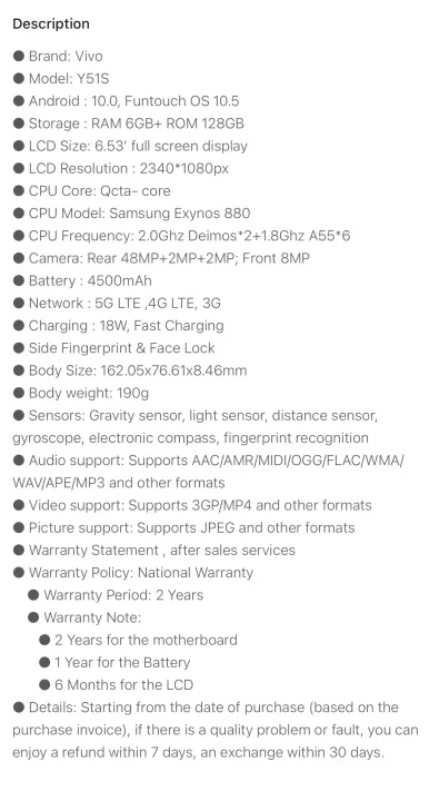 Vivo%20Y51S,%206.53''%20Full%20Display;%202%20Years%20Warranty;%20Network%205G%20LTE;%20Ram%206GB%20+ROM%20128GB;%20New%20Packing;%20Side%20Fingerprint,%20Rear%20camera%2048MP%20-%20Image%208