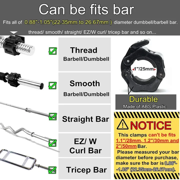 (Preorder)%C2%A0GYMPRO%201PC%2050mm%20Quick%20Release%20Barbell%20Clamps%20Spin%20Lock%20Barbell%20Collars%20Clips%20Weight%20Clips%20for%20Elevated%20Training%20Fitness%20Workout%20-%20Image%206