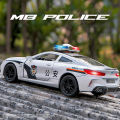 (Preorder) 	M8 BMW Car Model Alloy Police Car Toy Metal Birthday Gift For Children Light Sound Diecast Car Lovers Collection ကလေးကစားစရာအရုပ်ကား. 