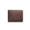 Vintage Men's Zipper Wallet PU Leather Short Coin Purse Business Man Card Holders. 