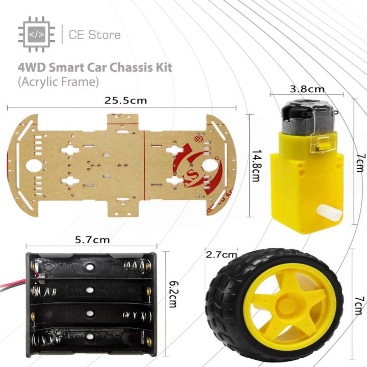 4WD%20Smart%20Car%20Chassis%20Kit%20(Acrylic%20Frame)%20CE%20Store%20-%20Image%203