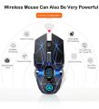 A7 2.4GHz Wireless Rechargeable Optical Mouse 7 Buttons 1600 DPI USB Gaming Office Silent Mice. 