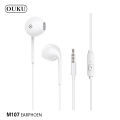 (Preorder) Ouku M107 small talk earphone can be used with both Android/iOS system. headphone jack 3.5mm. cable length 1.2 meters. good sound, genuine and  နားကြပ်. 