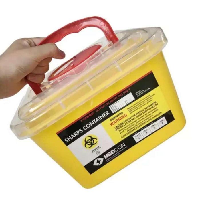 Disposable Sharp box/container 5L (Red/Yellow Color) for medical use ...