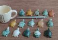 Jade turtle medium size 3 pc set,  ကျောက်စိမ်း လိပ်အလတ် ၃ ကောင်တွဲ၊. 
