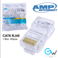 Original AMP RJ45 CAT6  100pcs Head Modular Plug Connector. 