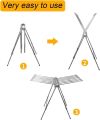 Folding Clothes Drying Rack Mobile Wing Type Drying Rack Indoor Floor Drying Rack Stainless Steel Folding Hanger for Easy Storage. 
