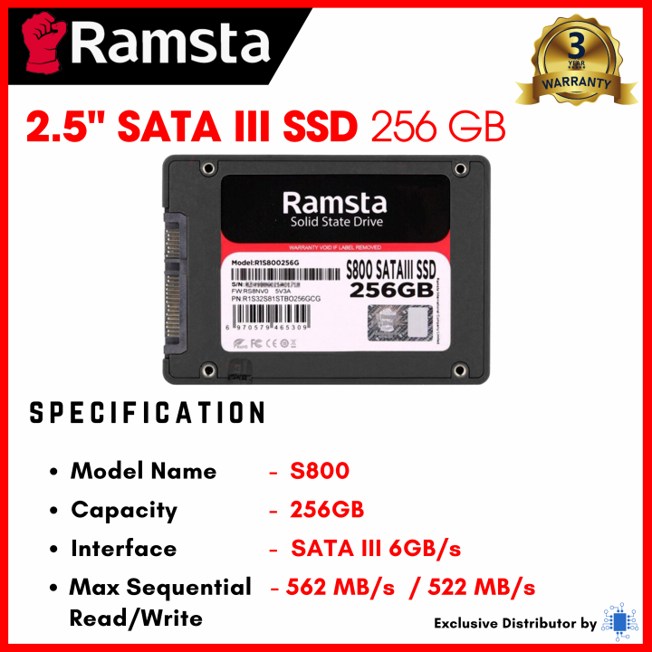 2.5" SATA III SSD 256GB-Ramsta