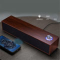 Portable Wired Bluetooth 5.0 Speaker Long Wooden HD Audio Subwoofer Music Surround Speaker USB powered for Outdoor. 