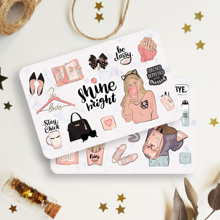 Girl%20Power%20Sticker%20Sheet%20-%202%20Stickers%20Sheet%20%20Kiss%20Cut%20Stickers%20for%20Planners%20%20Journals%20and%20Scrapbooking%20%20Laptop%20Sticker%20%20Car%20Sticker%20%20Phone%20Sticker%20%20Waterbottle%20Sticker%20%20Wall%20Sticker%20%20Waterproof%20Sticker%20-%20Image%203