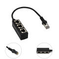 RJ45 1 Male to Three Female Ethernet Splitter Socket Port LAN Ethernet Network Splitter Adapter Cable. 