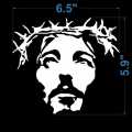 Jesus Face Crown Of Thorns - Laptop, Wall, Car Sticker Decal - HMC027-White. 