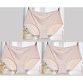 3piece - women's ice silk seamless underwear 3-piece mid-low waist. 