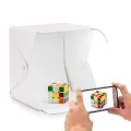 Action Pro Portable Mini Photo Studio 23 x 23cm Led Lighting Studio Box, Foldable Light Box with White , Grey and Black Drop. 