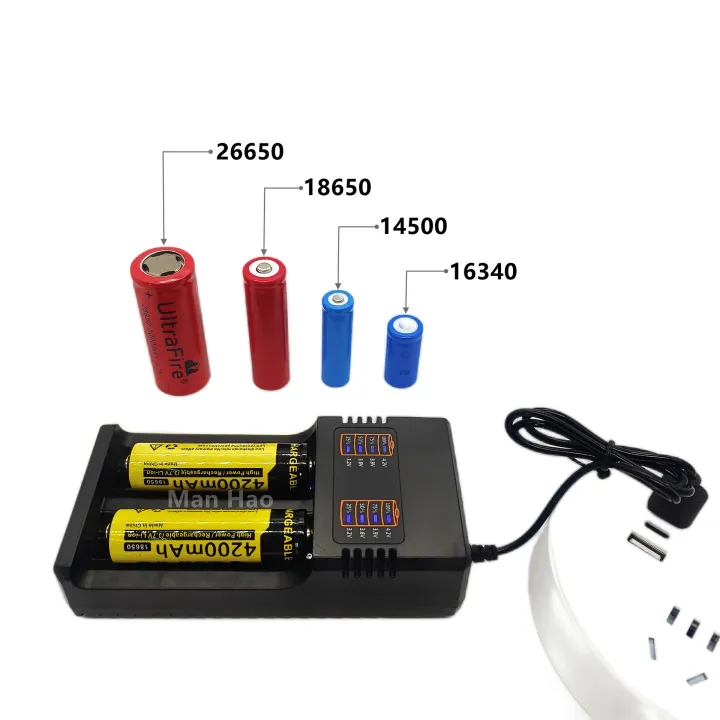18650 26650 battery dual-slot charger dual-charge USB smart fast charge 3.7v-4.2V lithium battery charger