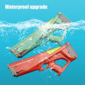 (Preorder) Beige water gun, Songkran water gun, large electric water gun, waterproof, high pressure, suck water with one button ရေပြွတ်သေနတ်. 