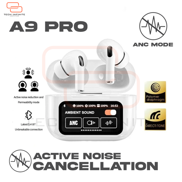 Tech%20Infinite%20A9%20pro%20Air%20Pods%20Pro%20Touch%20Screen%20(ANC+ENC)%20Wireless%20Bluetooth%20Earphones%20LED%20Color%20Touch%20Screen%20Display%20TWS%20Earbuds%20Active%20Noise%20Cancellation%20ANC%20Wireless%20Headset%20TWS%20Noise%20Cancelling%20Earbud%20Bluetooth%20Headphone%205.3%20Long%20Battery%20life%20-%20Image%202