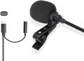 Lavalier MicroPhone Type C with 3.5mm Headphone Jack. 