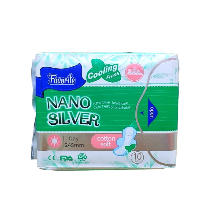 Favorite Nano Silver Cotton Soft 245mm Day Use 10Pcs