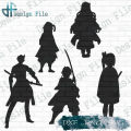 [ Digital Goods ] 30 Vectores Demon Slayer Vector cut file Laser cut file Bundle-2( DXF , PNG , SVG format include ). 