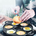 (Preorder) 【winnereco】7-cup Cast Iron Egg Pan, Non-stick Pancake Pan with Brush, Omelette Pan for Gas and Induction Cooktops. 
