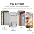 Automatic Door Closer for All Doors - Automatic Retractable Cable Box and Heavy Duty Stainless Steel Wire, No Drilling, 1 Set. 
