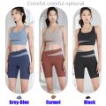 [Kiwis] Splicing Design with Two Colors Sportswear (Bra+Pant) for Women/Gym Wear/Sports Bra and short Pant/Short Set. 