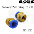 Pneumatic Push Fitting 1/2" x 12. 