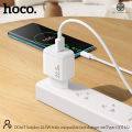 (Preorder) HOCO DC66T charger set, fast charger with cable for iOS/Type-C/Micro, 22.5W power supply, Fast Charger with LED. 