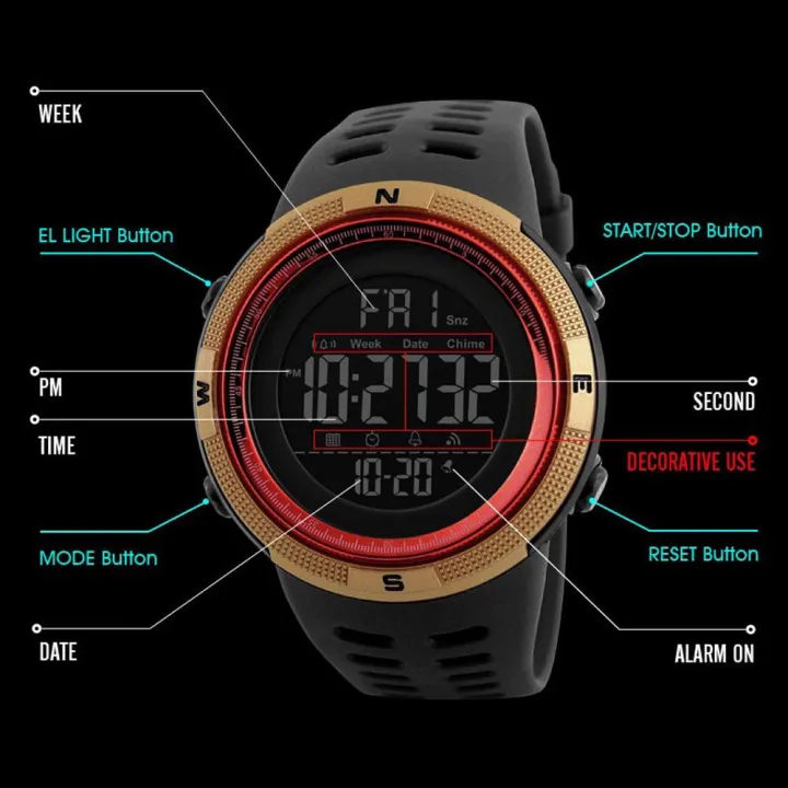 SKMEI%201251%2050m%20Waterproof%20Men's%20Digital%20Sports%20Watch%20-%20Image%206