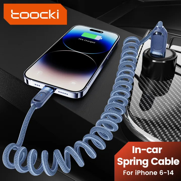 (Preorder)%C2%A0%20Toocki%20Retractable%20Spring%20USB%20Data%20Cable%20LOS%20Fast%20Charging%20USB%20Cable%201.8m%20LED%20Indicator%20Light%20for%20Samsung%20Xiaomi%20Huawei%20-%20Image%202