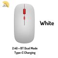 Wireless mouse with built-in battery, no clicking sound, Wireless Mouse , easy to use, beautiful lights, lightweight, beautiful design Metal Gray Color. 