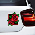 Red Two Rose Sticker - 4 Pcs Set | Laptop Sticker | Car Sticker | Phone Sticker | Waterbottle Sticker | Wall Sticker | Die Cut Sticker| Waterproof Sticker. 