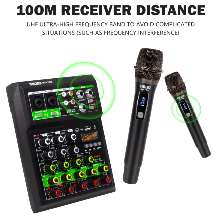 (Preorder)%20SHALANRA%20M4S%20PRO%20Professional%204-Channel%20Mini%20Mixer%20with%20Built-in%20UHF%20Wireless%20Microphone%20(2%20ranges,%20100M%20handheld%20range),%20Supports%20Bluetooth/USB/MP3/PC%20playback%20and%20home/car%20recording.%20-%20Image%208