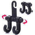 Golden Pyae_ Universal Black Car Seat Hook Double Hook for Interior Use on Vehicle Multifunctional Seat Back Storage Plastic Hook (ကားချိတ်). 