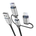 Mobile phpne charging cable 3 in 1 (Mobile Phone Charging cable three-in-one data cable suitable for Apple Android type-c mobile phone fast charge one drag three nylon braided cable charging cable). 