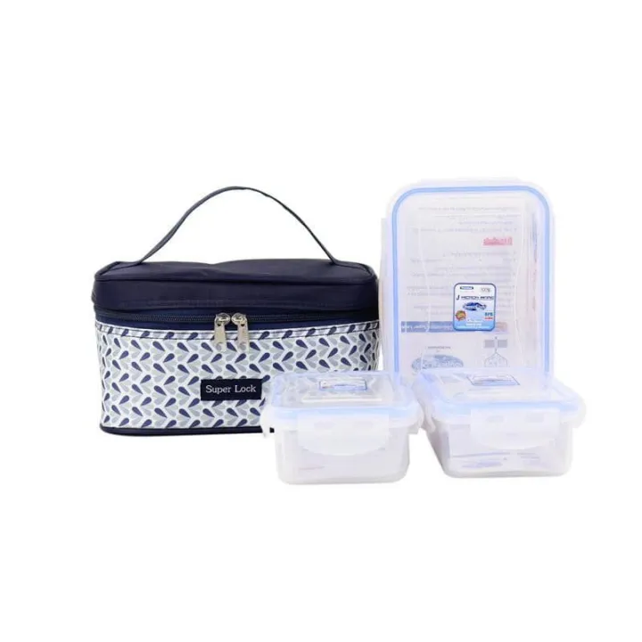 Superlock by Thailand *Heat resistant bag+3 pcs set all in one lunch box *Best nutrient packs for kids and picnic time *BPA free *100% authentic