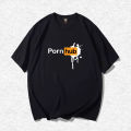 Porn Hub T Shirt: Ethos of Elegance: Porn Hub logo Inspired Signature T- Shirt Ensemble, comfortable. 