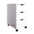 (Preorder) Ctrend 3-drawer wooden cabinet with wheels GR-011 white. 