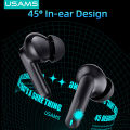 (Preorder) USAMS ENC Ture TWS Wireless Bluetooth 5.3 Earphones Dual-Mic Noise Reduction IPX6 Waterproof 60MS Low Latency for Mobile Games/Online Class Meeting Samrt Headset Touch Control. 