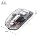 Multi 3 Device Mode Wireless Mouse Transparent Computer Mice Dual BT5.1 2.4G Adjustable DPI Magnetic Removable PC PS4 PS5 Silent Mouse. 